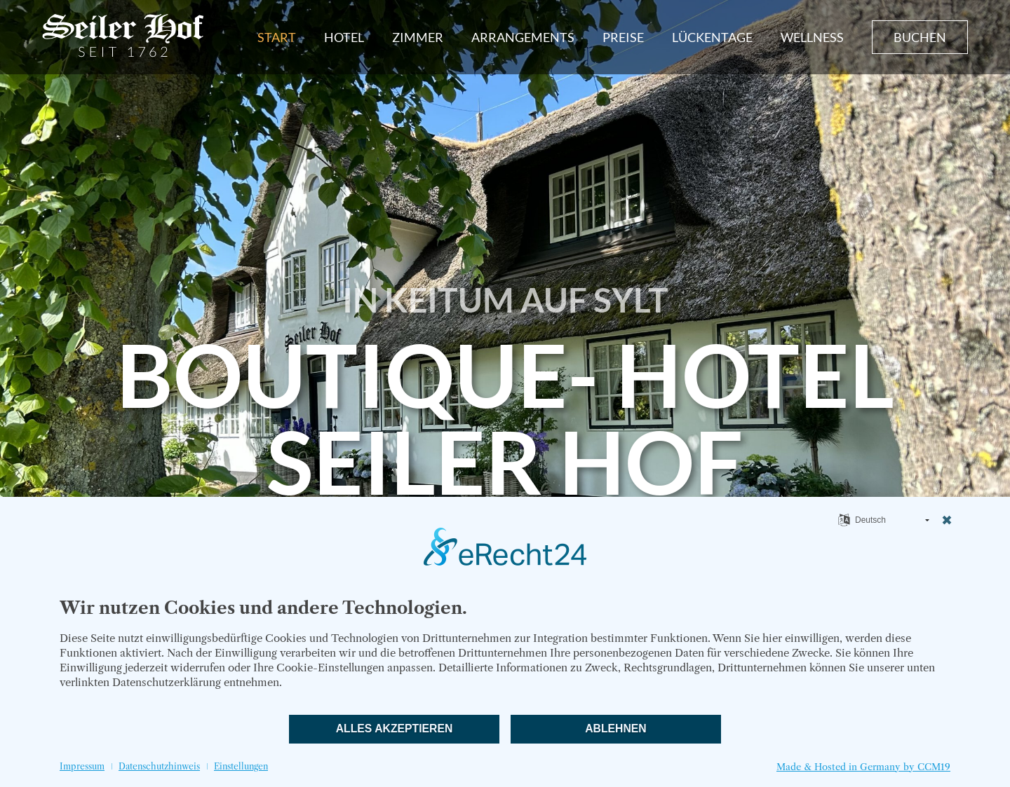 Aktuelle Website-Vorschau von Keitum Sylt - Hotel Seiler Hof
