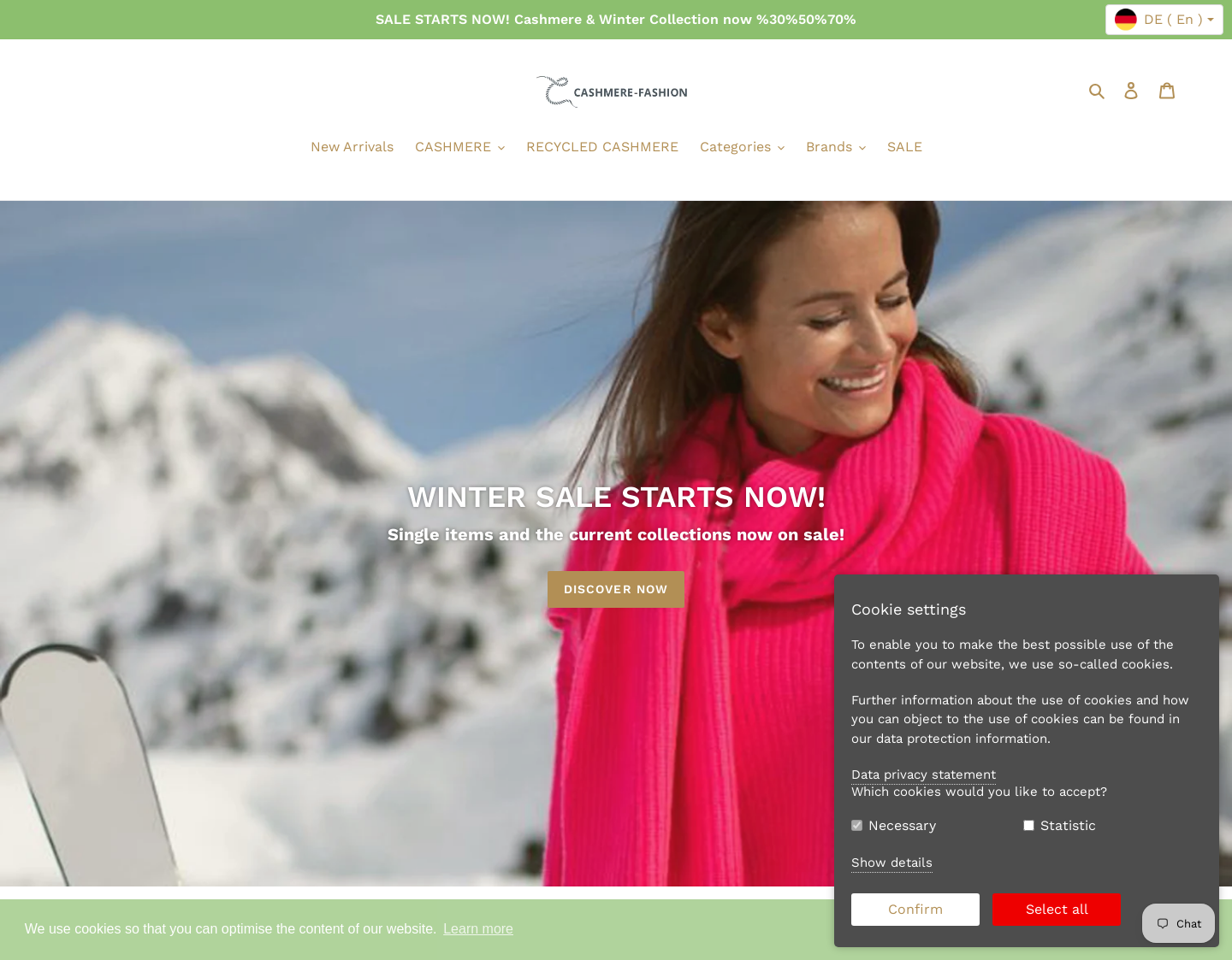Aktuelle Website-Vorschau von Cashmere Fashion